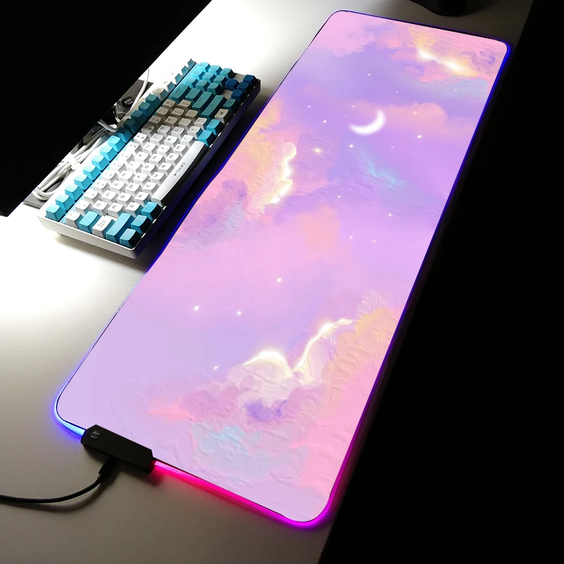 Sky Moon RGB Mouse Pad Pc Gamer Kawaii Desk Accessories Desk Pad Mouse Mat Extended Pad Gaming Laptops Carpet Mouse for Computer
Sky Moon RGB Mouse Pad Pc Gamer Kawaii Desk Accessories Desk Pad Mouse Mat Extended Pad Gaming Laptops Carpet Mouse for Computer