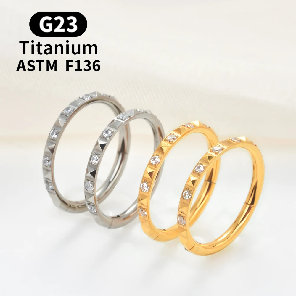 G23 Titanium ASTM F136 16G Earrings Nose Ring Hoop CZ Hinged Segment Clicker Ear Cartilage Tragus Lip Stud Piercing Body Jewelry
G23 Titanium ASTM F136 16G Earrings Nose Ring Hoop CZ Hinged Segment Clicker Ear Cartilage Tragus Lip Stud Piercing Body Jewelry
