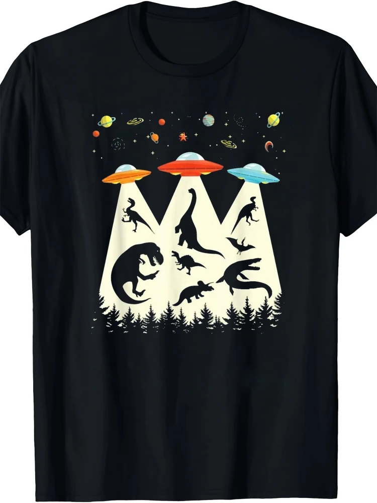 Retro Dinosaur & UFO Graphic design -100% cotton summer casual round neck printed men's T-shirt.
Retro Dinosaur & UFO Graphic design -100% cotton summer casual round neck printed men's T-shirt.