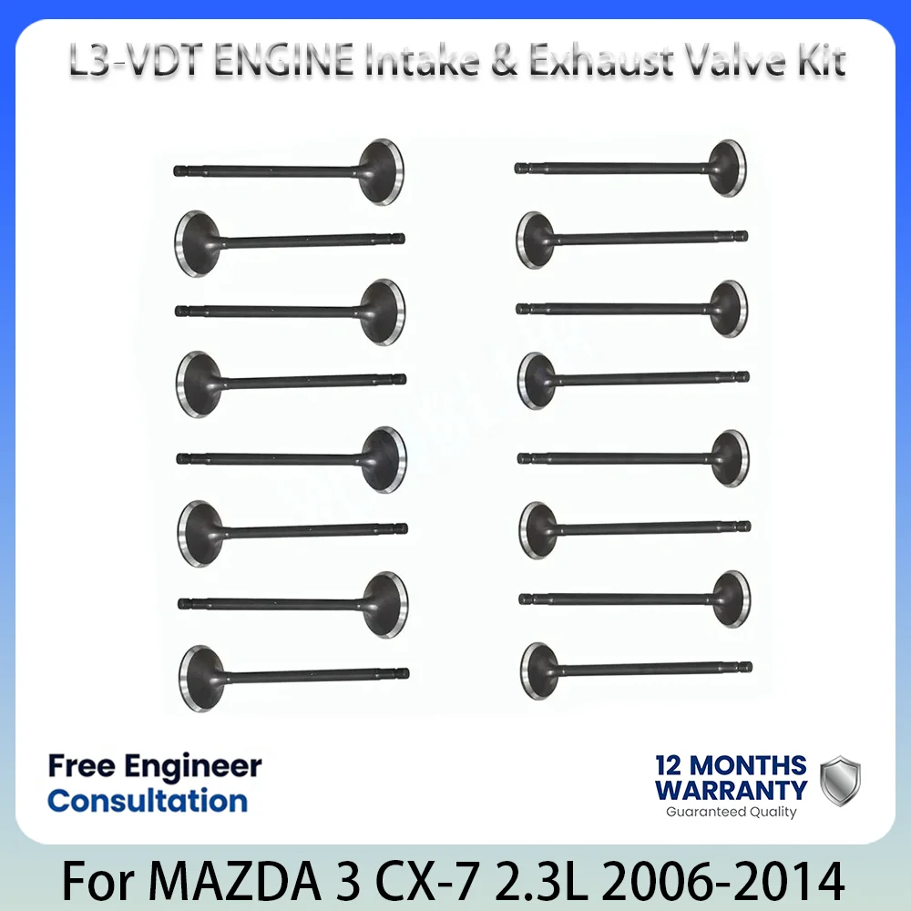 L3-VDT L3M6 L3Y7 Engine Intake & Exhaust Valve Kit FOR MAZDA 3 CX-7 2.3L 2.3 L T L4 GAS 2006-2014 L3K9-12-111 L3K9-12-121C
L3-VDT L3M6 L3Y7 Engine Intake & Exhaust Valve Kit FOR MAZDA 3 CX-7 2.3L 2.3 L T L4 GAS 2006-2014 L3K9-12-111 L3K9-12-121C