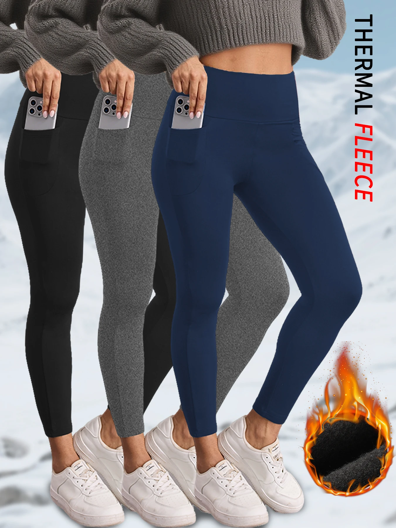 3 Pack Womens Thermal Fleece Lined High Waisted with pockets Leggings, Workout Winter Warm Thick Tights Soft Yoga Running Pants
3 Pack Womens Thermal Fleece Lined High Waisted with pockets Leggings, Workout Winter Warm Thick Tights Soft Yoga Running Pants