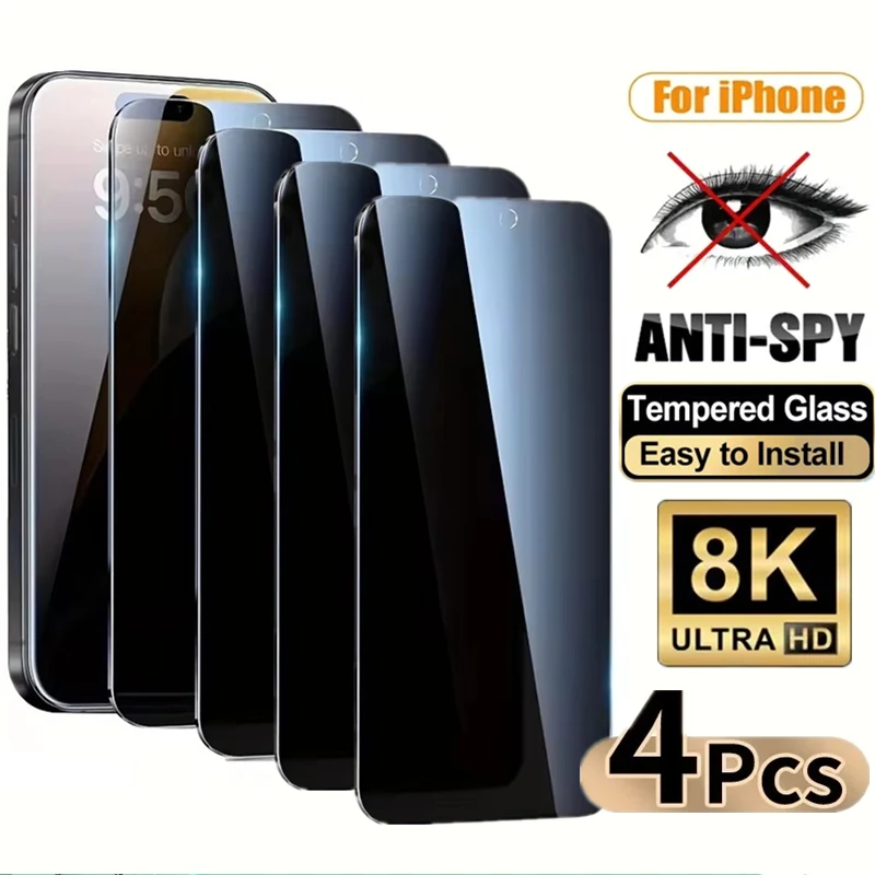 4PCS Privacy Tempered Glass For iPhone 17 16 15 14 13 12 11 Pro Max Plus Anti-Spy Screen Protectors for iPhone XS Pro Max XR
4PCS Privacy Tempered Glass For iPhone 17 16 15 14 13 12 11 Pro Max Plus Anti-Spy Screen Protectors for iPhone XS Pro Max XR