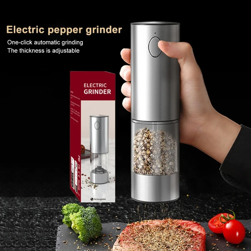 1pcs Electric Salt Pepper Grinder USB Rechargeable Electric Spice Mill LED Light Spice Seasoning Bottle Kitchen Gadget Tools
1pcs Electric Salt Pepper Grinder USB Rechargeable Electric Spice Mill LED Light Spice Seasoning Bottle Kitchen Gadget Tools