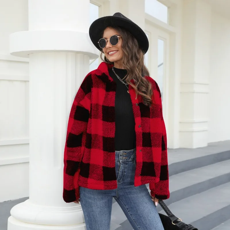 Elegant Zipper Plaid Cardigan Plush Warm Coat Female Outerwear Overcoat Thick Jacket 2023 Women Autumn Winter Coats
Elegant Zipper Plaid Cardigan Plush Warm Coat Female Outerwear Overcoat Thick Jacket 2023 Women Autumn Winter Coats
