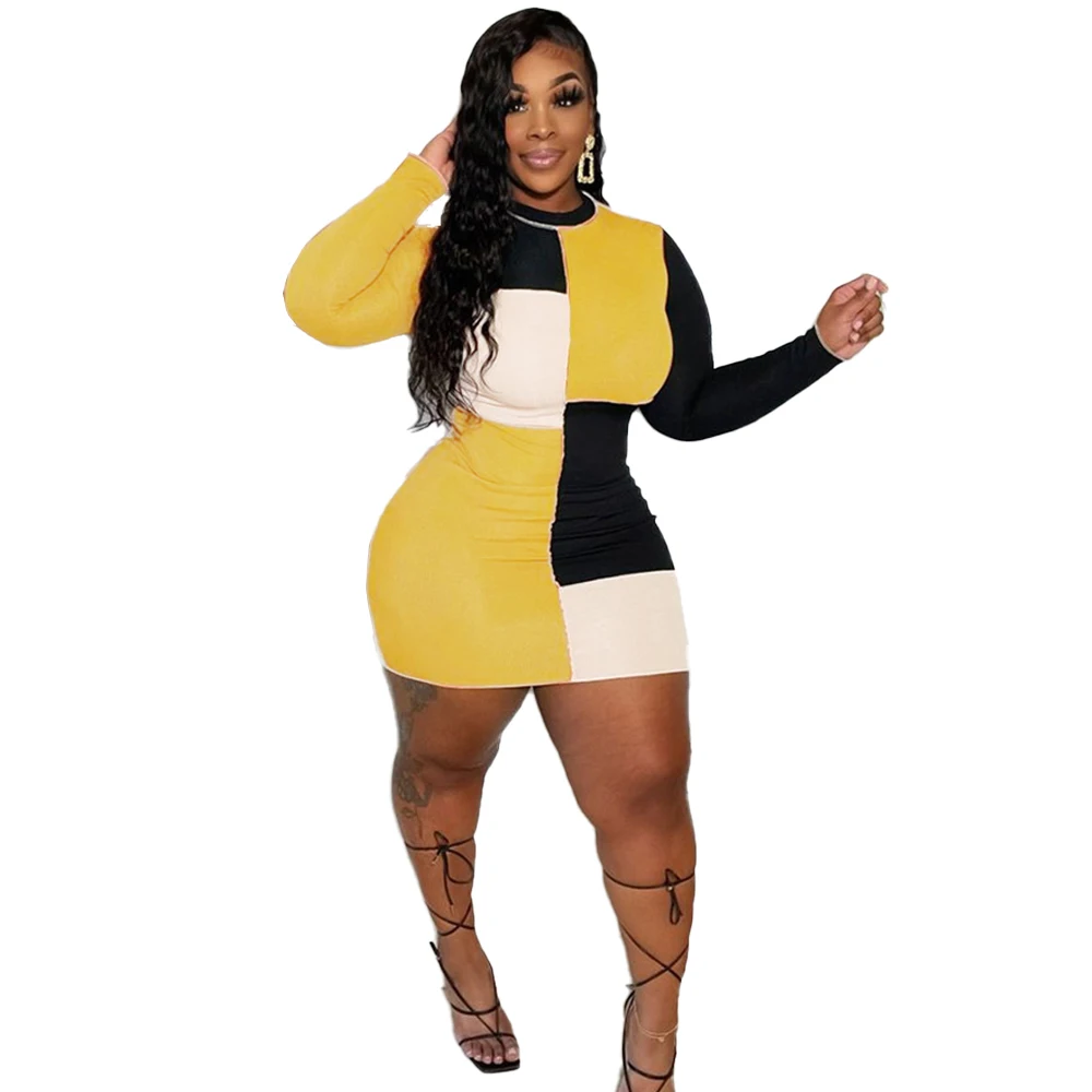 Patchwork Sexy Dress for Women, Plus Size, O-Neck, Long Sleeve, Loose Party Clubwear, Casual Streetwear, Spring Clothes
Patchwork Sexy Dress for Women, Plus Size, O-Neck, Long Sleeve, Loose Party Clubwear, Casual Streetwear, Spring Clothes