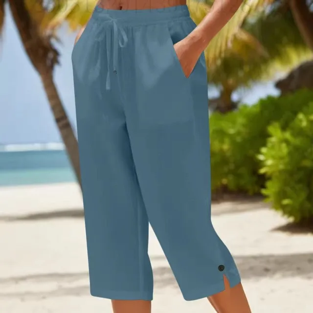Summer Women Pants Straight Leg Trousers Lightweight Cotton Linen Capri Pants Drawstring Waist Cropped Knee Length Olive Green
Summer Women Pants Straight Leg Trousers Lightweight Cotton Linen Capri Pants Drawstring Waist Cropped Knee Length Olive Green