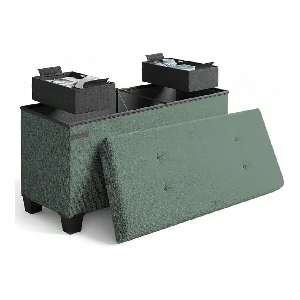 Storage Ottoman Bench With Bins, 43In Storage Bench For Bedroom End Of Bed, Folding Foot Rest Ottoman For Living Room Max 660lb
Storage Ottoman Bench With Bins, 43In Storage Bench For Bedroom End Of Bed, Folding Foot Rest Ottoman For Living Room Max 660lb