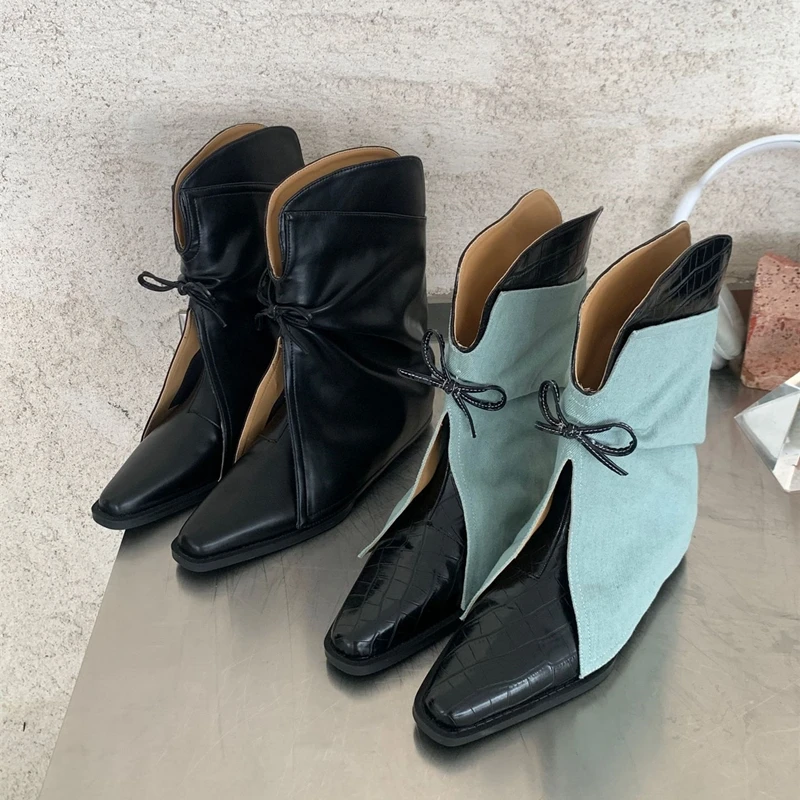 2025 new style women's cowboy boots Pointed toe thick heel female short boots Large size bow trouser boots for women
2025 new style women's cowboy boots Pointed toe thick heel female short boots Large size bow trouser boots for women
