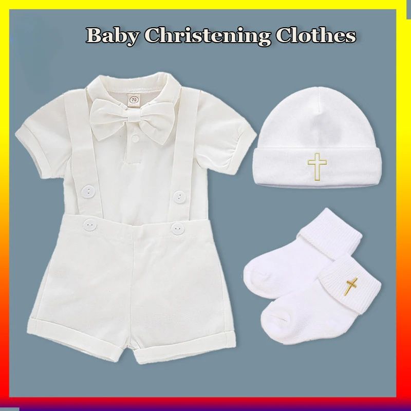 White Church Baby Boy Clothes Toddler Romper with Suspender Shorts Boys Clothes Sets Baby Shower Outfit for Christening
White Church Baby Boy Clothes Toddler Romper with Suspender Shorts Boys Clothes Sets Baby Shower Outfit for Christening