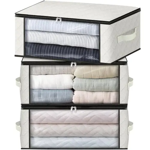 Набор из 3-х складных органайзеров для одежды HomeHacks Storage с прозрачным окном и прочными ручками для шкафа
Набор из 3-х складных органайзеров для одежды HomeHacks Storage с прозрачным окном и прочными ручками для шкафа