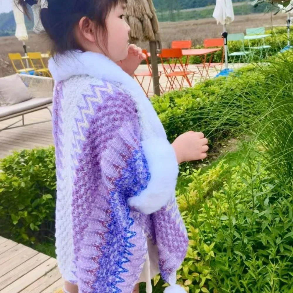 Faux Fur Collar Kids' Mongolian Poncho Ethnic Style Winter Warm Plush Knitting Wraps Striped Artificial Wool
Faux Fur Collar Kids' Mongolian Poncho Ethnic Style Winter Warm Plush Knitting Wraps Striped Artificial Wool