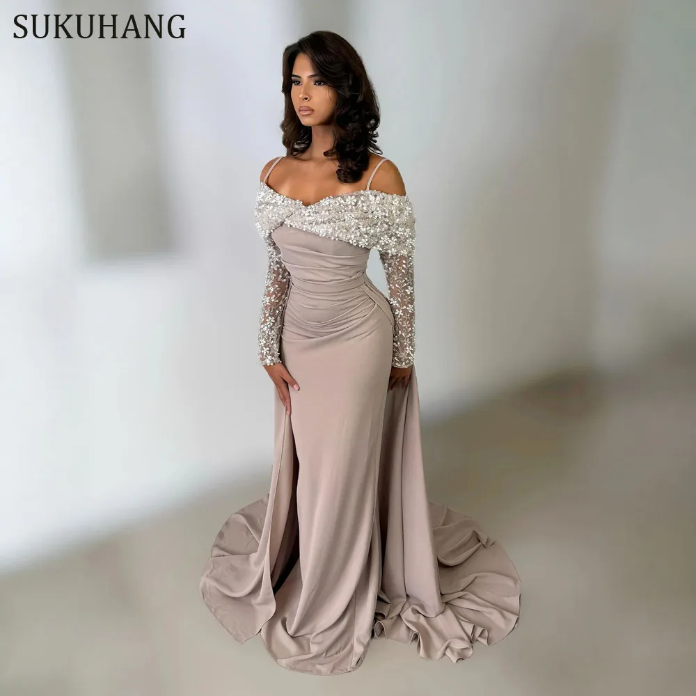 Элегантное вечернее платье SUKUHANG с открытыми плечами, длинными рукавами, для особых случаев, роскошное выпускное платье, на заказ
Элегантное вечернее платье SUKUHANG с открытыми плечами, длинными рукавами, для особых случаев, роскошное выпускное платье, на заказ
