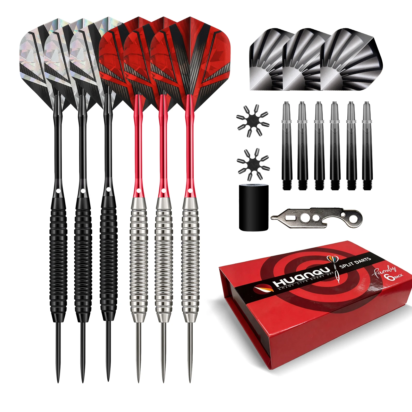 Huanqu 6-Piece Hard Dart Set Weighing 20 Grams Each, Cool Red and Black Color Scheme, Suitable for Home and Bar Training and Competitions, Complete Dart Accessories, Christmas, Halloween, Father's Day Gift
Huanqu 6-Piece Hard Dart Set Weighing 20 Grams Each, Cool Red and Black Color Scheme, Suitable for Home and Bar Training and Competitions, Complete Dart Accessories, Christmas, Halloween, Father's Day Gift
