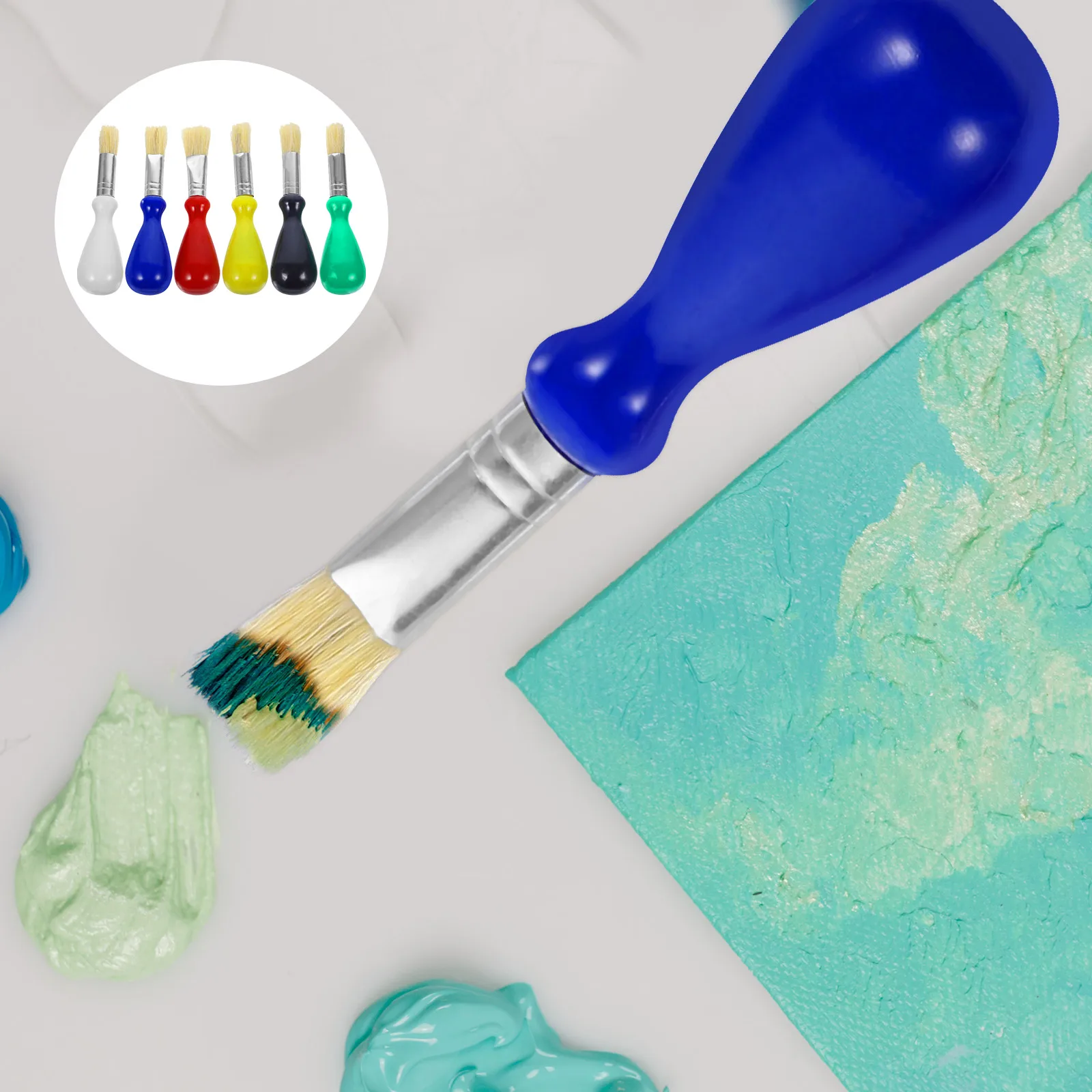 6 Pcs Oil Painting Brushes Pig Hair Kids Reusable Plastic Handles Watercolor Toddler Supplies Portable Bulk Set
6 Pcs Oil Painting Brushes Pig Hair Kids Reusable Plastic Handles Watercolor Toddler Supplies Portable Bulk Set