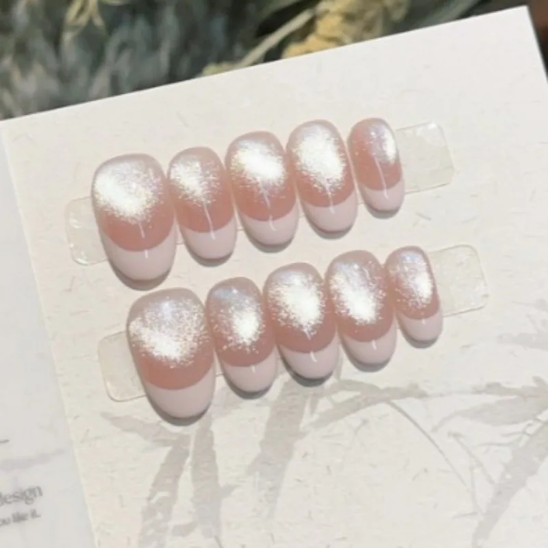 Handmade 2025 Medium Length Elegant Nails Press on French Pink Nail Tips Cat Eye Rounded Removable Nails Fake with Box and Tools
Handmade 2025 Medium Length Elegant Nails Press on French Pink Nail Tips Cat Eye Rounded Removable Nails Fake with Box and Tools
