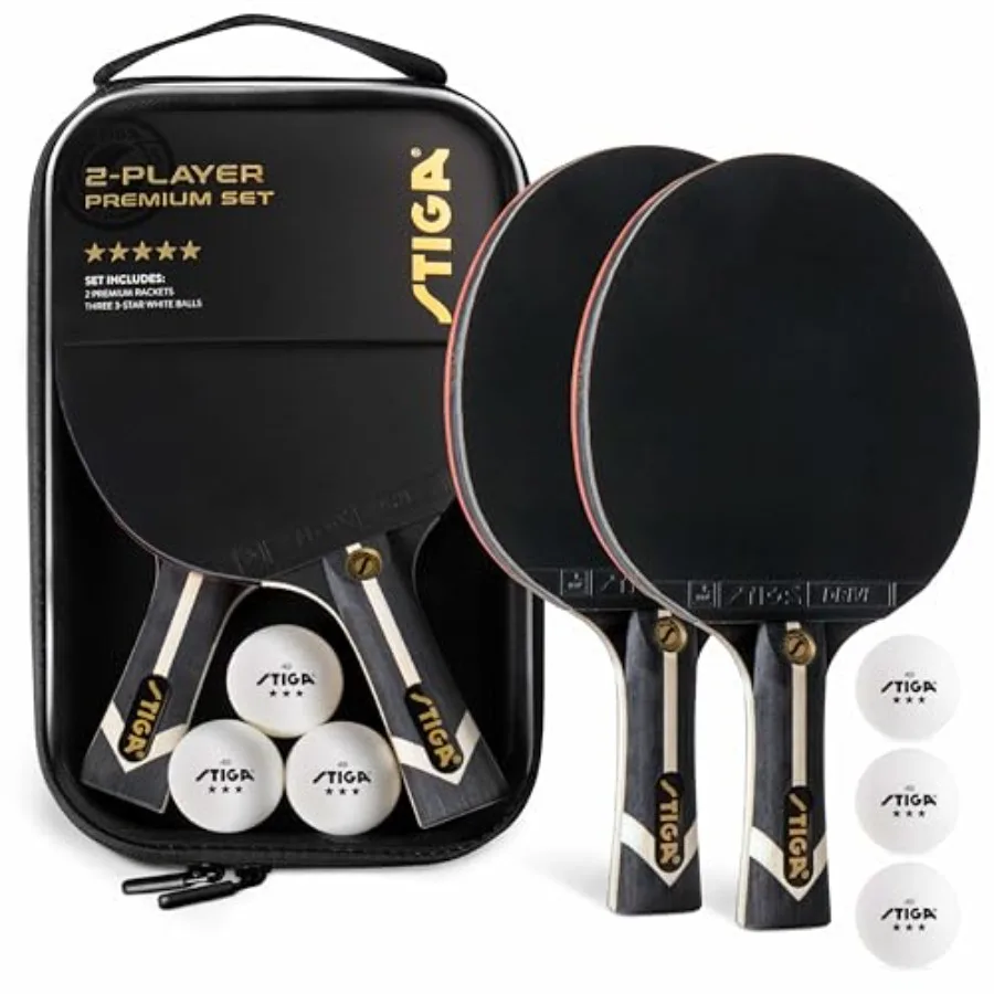Premium 2‑Player Table Tennis Set Includes 2 ITTF Approved Paddles, 3 White 3‑Star Ping Pong Balls and Carry Case
Premium 2‑Player Table Tennis Set Includes 2 ITTF Approved Paddles, 3 White 3‑Star Ping Pong Balls and Carry Case