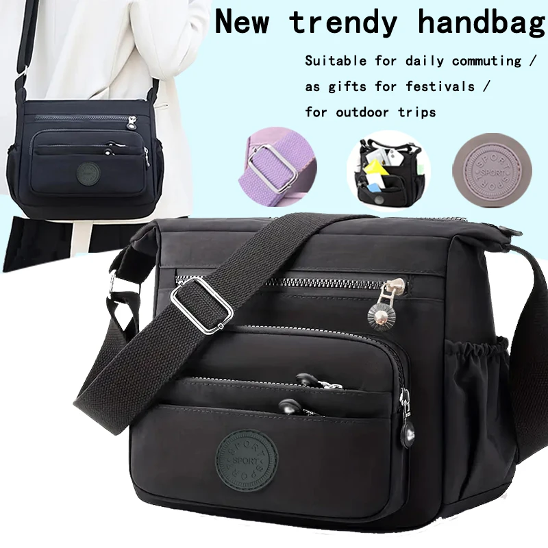 Женская сумка через плечо с несколькими карманами, многоцветная, легкая, для повседневных поездок на свежем воздухе, повседневных мероприятий
Женская сумка через плечо с несколькими карманами, многоцветная, легкая, для повседневных поездок на свежем воздухе, повседневных мероприятий