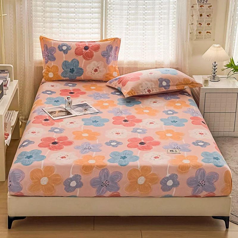 Colorful Floral Fitted Sheet Set 100% Cotton Deep Pocket Fitted Sheet with Pillowcases Luxury Soft All-Season Use Bedding Set
Colorful Floral Fitted Sheet Set 100% Cotton Deep Pocket Fitted Sheet with Pillowcases Luxury Soft All-Season Use Bedding Set