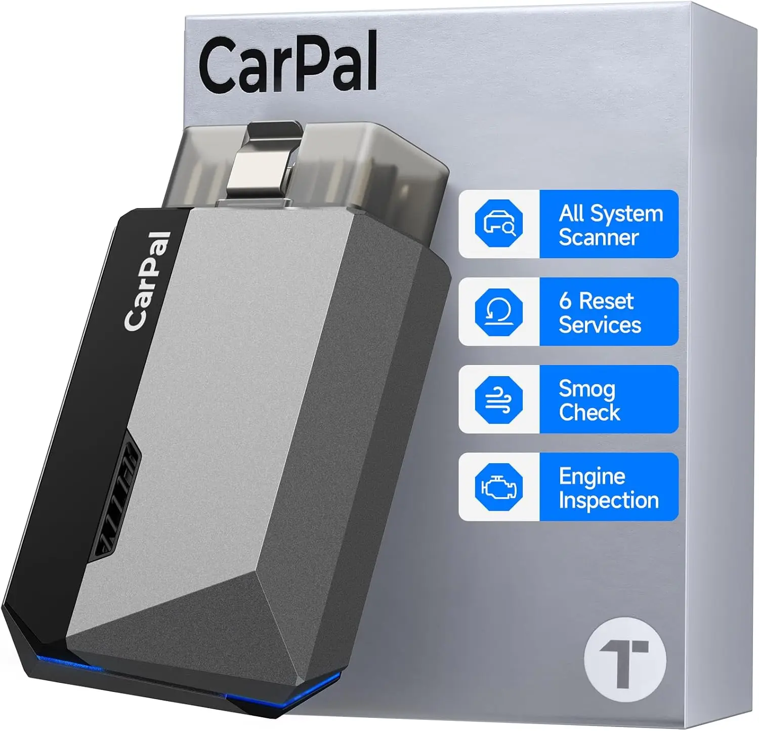 Carpal-US OBD2 Scanner Bluetooth, All System OBD2 Reader for iOS & Android, Vehicle Health Check, 6 Services, Smog Check, Repair