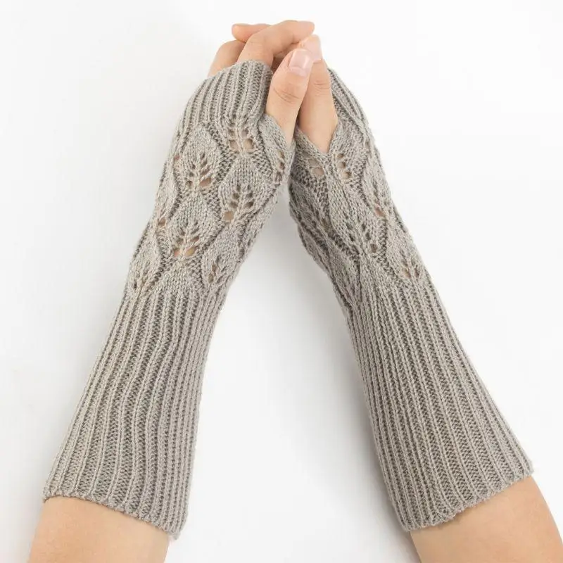 R1WE Womens Girls Winter Knitted Jacquard Fingerless Gloves Hollow Out Leaves Long Ar
R1WE Womens Girls Winter Knitted Jacquard Fingerless Gloves Hollow Out Leaves Long Ar