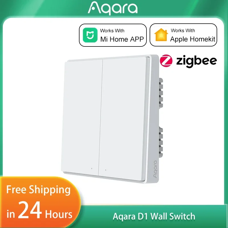 Aqara D1 Smart Wall Switch ZigBee Remote Control Key Light Switch Button Fire Wire With /NO Neutral Work with Mi Home HomeKit
Aqara D1 Smart Wall Switch ZigBee Remote Control Key Light Switch Button Fire Wire With /NO Neutral Work with Mi Home HomeKit