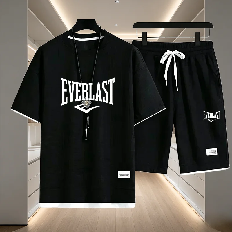 Summer 2026 new men's breathable short sleeve T-shirt + quick drying shorts two-piece outdoor fashion men's sports casual top
Summer 2026 new men's breathable short sleeve T-shirt + quick drying shorts two-piece outdoor fashion men's sports casual top