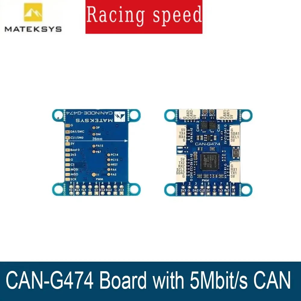 Плата MATEK CAN-G474 с CAN-трансивером 5 Мбит/с и MCU STM32G474 AP_PERIPH CAN NODE для RC FPV Drone
Плата MATEK CAN-G474 с CAN-трансивером 5 Мбит/с и MCU STM32G474 AP_PERIPH CAN NODE для RC FPV Drone