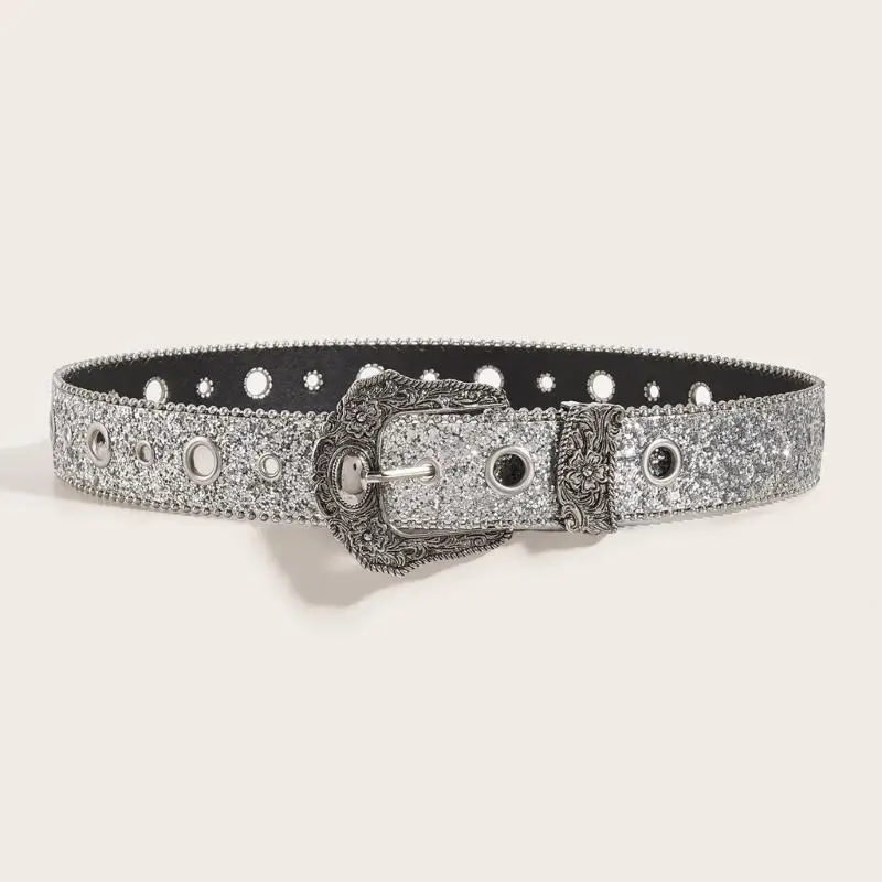 39BB Shining Glitters Engraved Buckles Belt for Women Girl Bead Trim Belt All Matching PU Leather Belt for Night Event Dresses
39BB Shining Glitters Engraved Buckles Belt for Women Girl Bead Trim Belt All Matching PU Leather Belt for Night Event Dresses