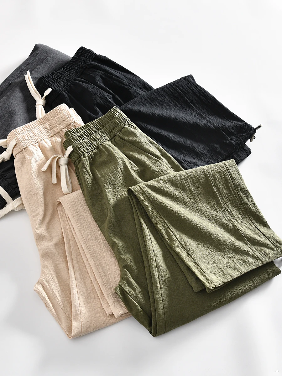 Men's Summer Thin Elastic Waist Straight Leg Pure Cotton Casual Pants Breathable Moisture Wicking Versatile Casual Trousers
Men's Summer Thin Elastic Waist Straight Leg Pure Cotton Casual Pants Breathable Moisture Wicking Versatile Casual Trousers