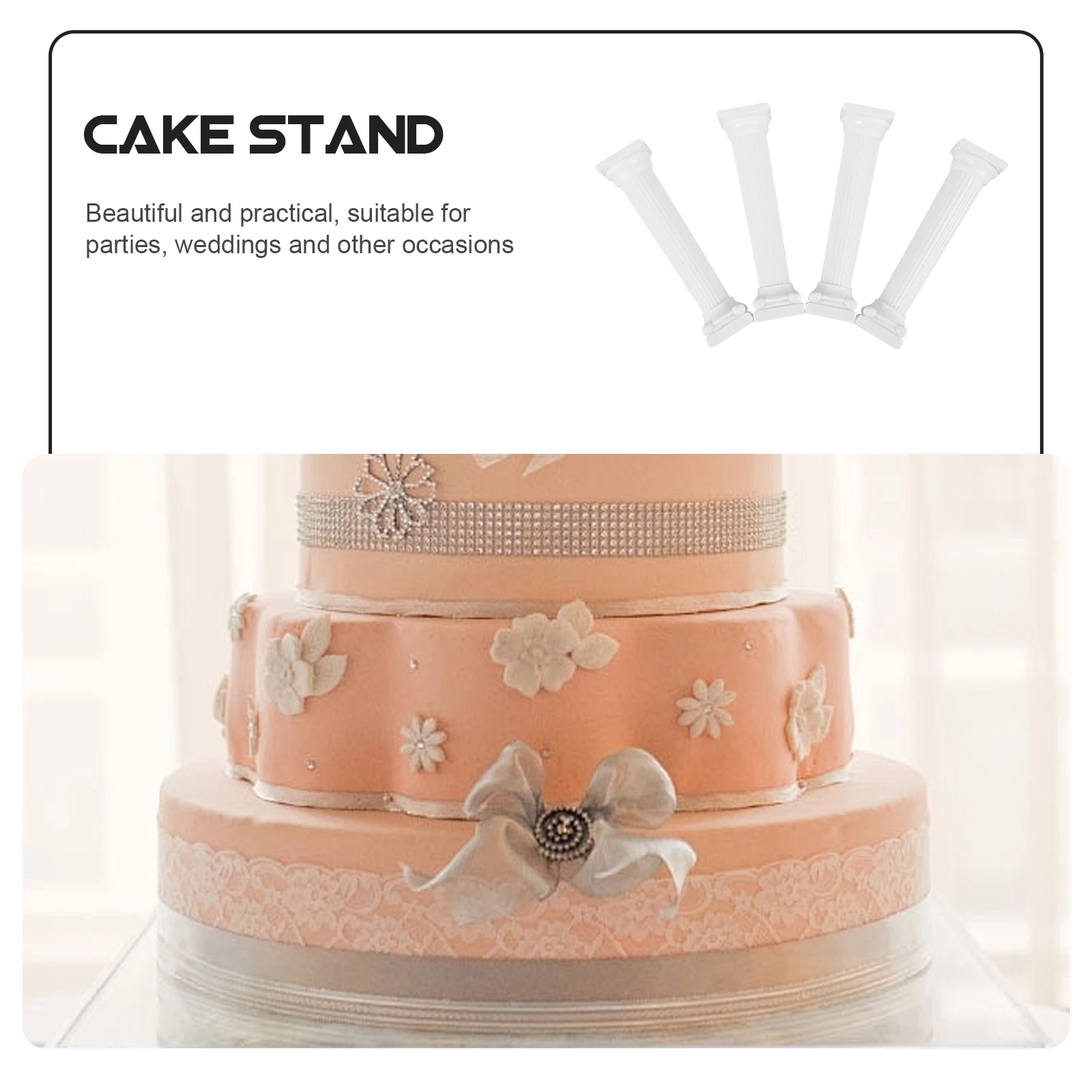 4pcs Support Rods Roman Column Pillars Tiered Cake Stand White Stable Pp Material Wedding Birthday Decor Cake Pillars Toppers
4pcs Support Rods Roman Column Pillars Tiered Cake Stand White Stable Pp Material Wedding Birthday Decor Cake Pillars Toppers