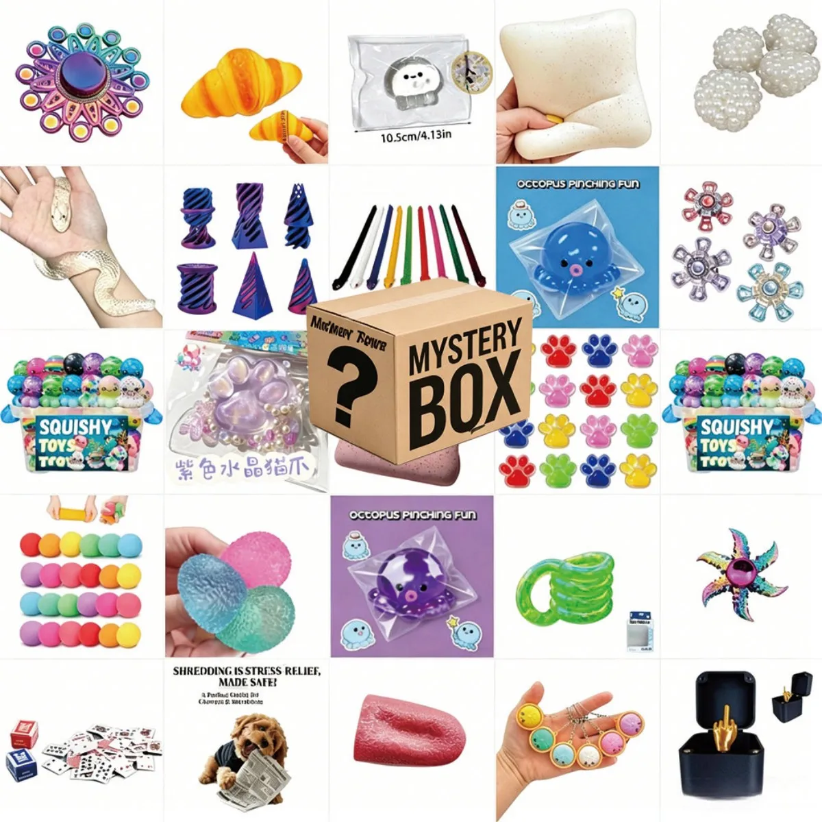 Random 1Pc Mystery Box Squishy Toy, Cute Food & Animal Shapes With Transparent Glitter, Soft Flexible Squeeze Silicone Fidget Toy, Effective Stress Relief Sensory Toy For Kids Indoor Daily Play & Mood Calming Leisure Gift
Random 1Pc Mystery Box Squishy Toy, Cute Food & Animal Shapes With Transparent Glitter, Soft Flexible Squeeze Silicone Fidget Toy, Effective Stress Relief Sensory Toy For Kids Indoor Daily Play & Mood Calming Leisure Gift