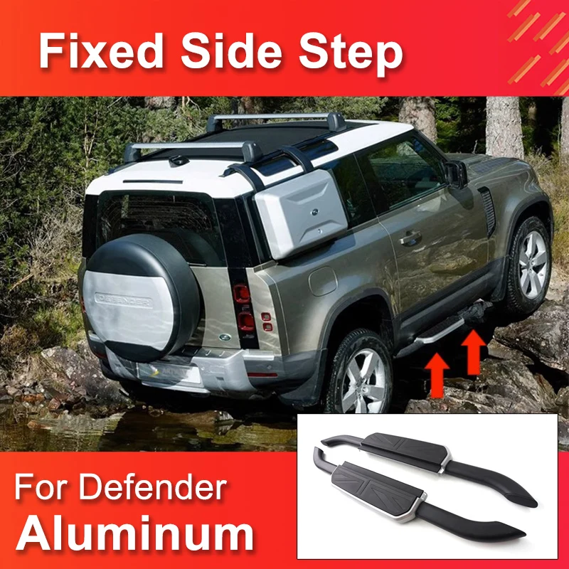 High Quality Fixed Side Step for Land Rover Defender 90 Present Running Car Side Step With Flag Logo
High Quality Fixed Side Step for Land Rover Defender 90 Present Running Car Side Step With Flag Logo