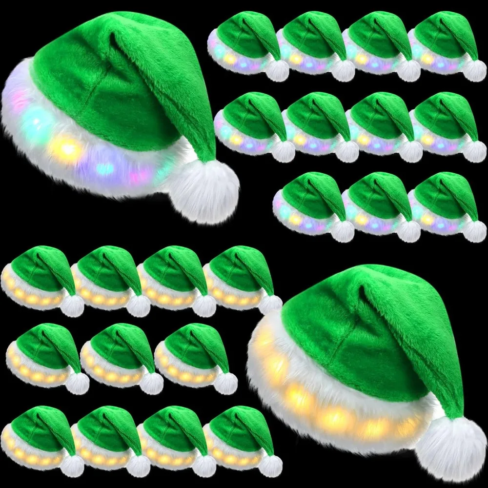 24 Pcs Christmas Hat with LED Lights Christmas Plush Santa Hats Light up Faux Fur Xmas Holiday Hat
24 Pcs Christmas Hat with LED Lights Christmas Plush Santa Hats Light up Faux Fur Xmas Holiday Hat