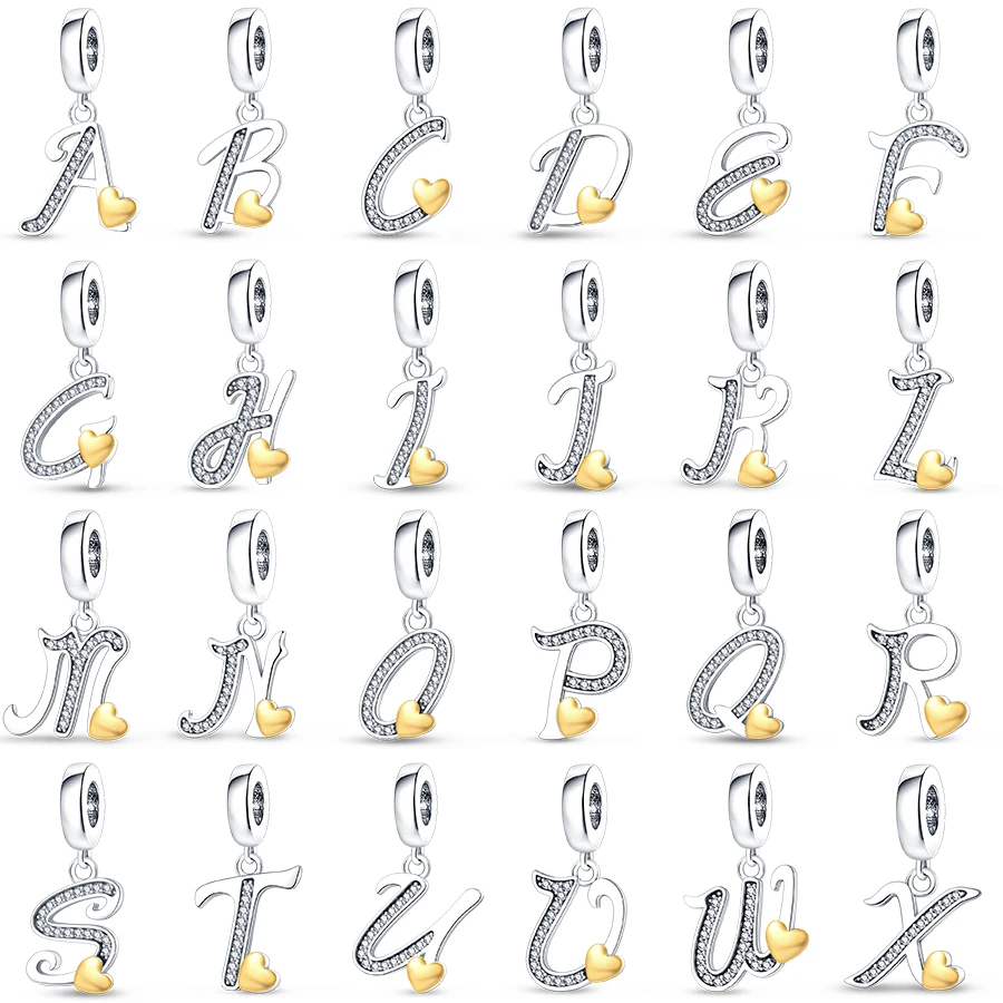 925 Silver Custom Letters A–Z Beads Heart-Shaped Letter Pendant Charms Fit Pandach 925 Original Bracelet Fine DIY Jewelry
925 Silver Custom Letters A–Z Beads Heart-Shaped Letter Pendant Charms Fit Pandach 925 Original Bracelet Fine DIY Jewelry