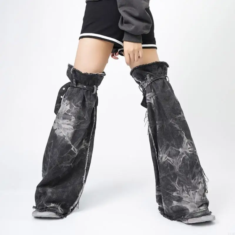 Black Denims Punk Leg Warmers with Subcultures Design for Women Streetwear Over the Knee Baggy Leg Covers Sleeves Socks
Black Denims Punk Leg Warmers with Subcultures Design for Women Streetwear Over the Knee Baggy Leg Covers Sleeves Socks