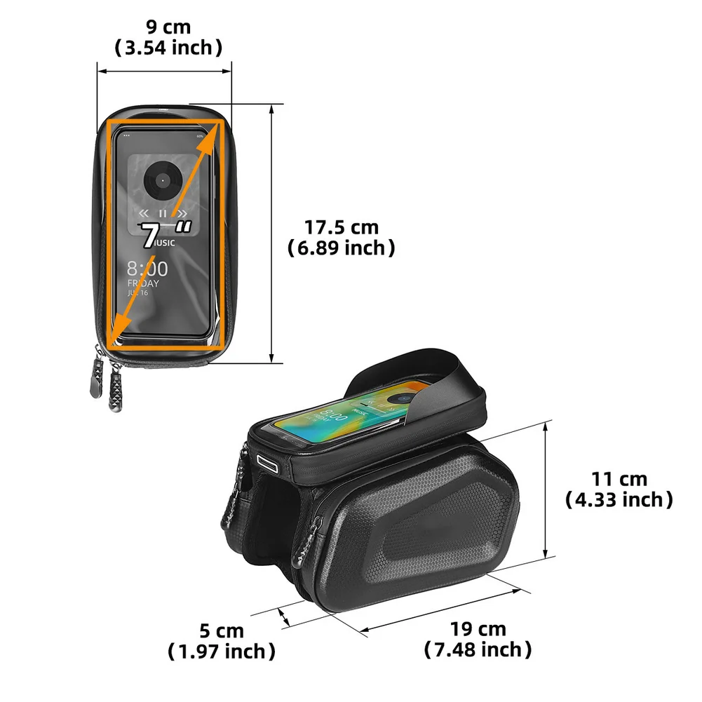1pc Phone Case Waterproof Reflective Large Capacity Top Tube Bag MTB Road Bicycle Saddle Bag Head Bag Front Beam Bag
1pc Phone Case Waterproof Reflective Large Capacity Top Tube Bag MTB Road Bicycle Saddle Bag Head Bag Front Beam Bag