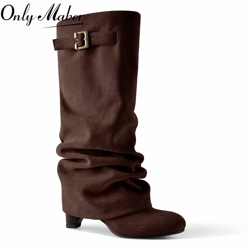 Onlymaker Women Brown fFaux Suede Ruched Slouchy Knee High Boots Buckle Low Heel Casual Elegant Fashion Boots
Onlymaker Women Brown fFaux Suede Ruched Slouchy Knee High Boots Buckle Low Heel Casual Elegant Fashion Boots