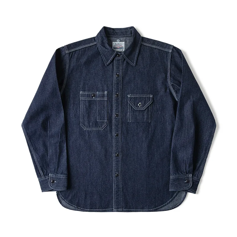 Copied three-needle denim work shirt U.S. military khaki standard style youth casual wear foldable sleeve denim work shirt
Copied three-needle denim work shirt U.S. military khaki standard style youth casual wear foldable sleeve denim work shirt