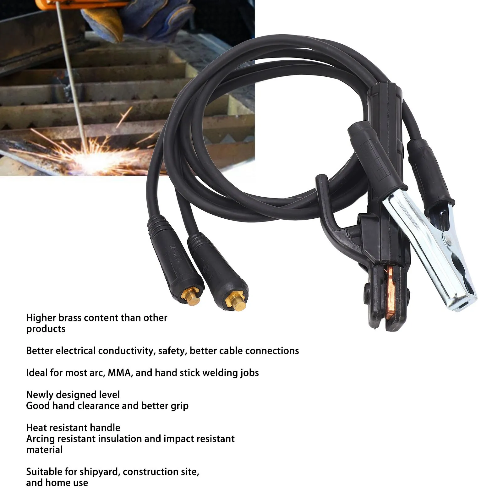 Welding Electrode Holder 200A Brass Iron Machine Ground Clamp Replacement Accessories with 1.5meter Cable Welding Machine Clamp
Welding Electrode Holder 200A Brass Iron Machine Ground Clamp Replacement Accessories with 1.5meter Cable Welding Machine Clamp
