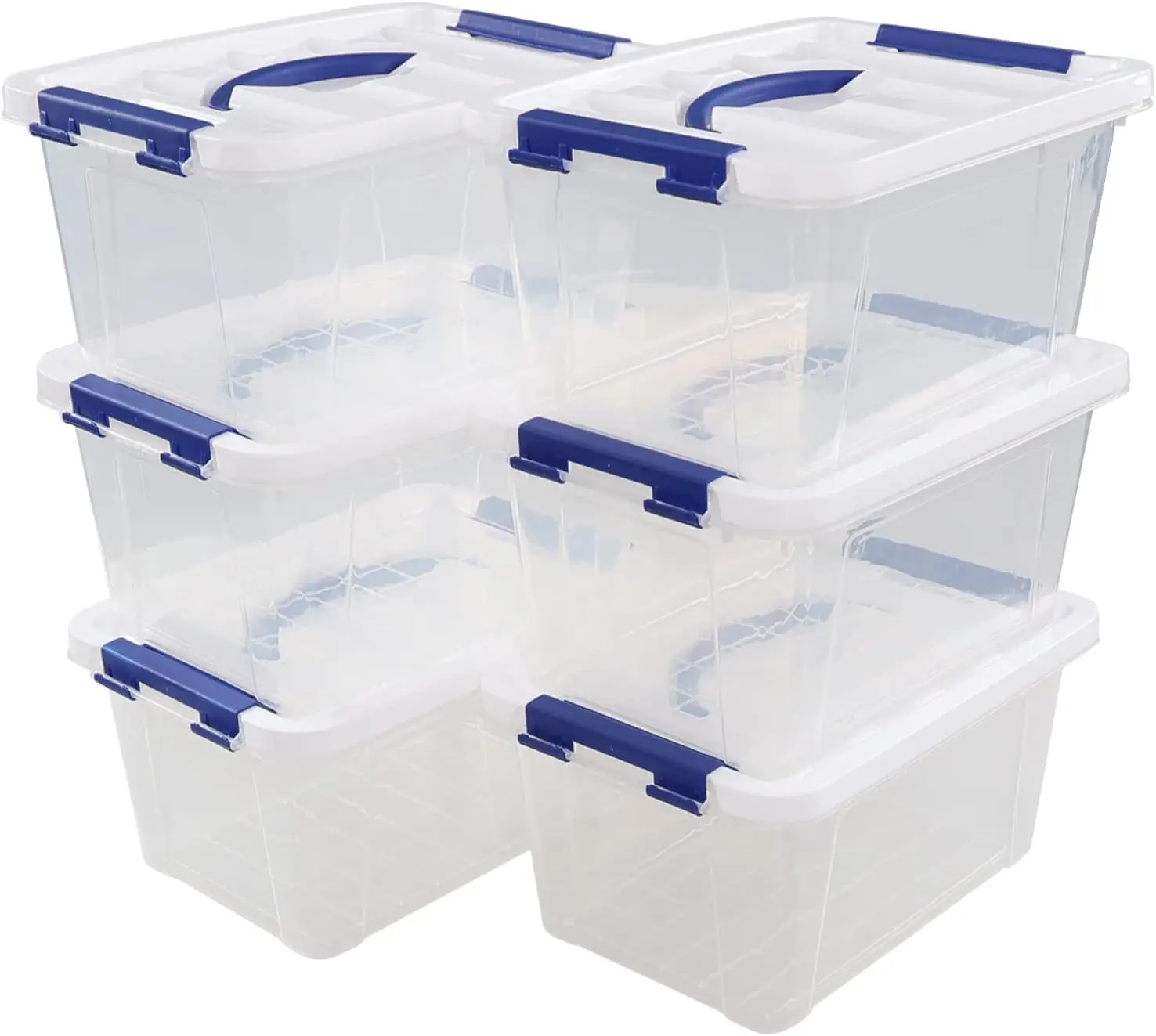 6-Pack Small Clear Plastic Storage Bins with Lids, 7 Quart Capacity
6-Pack Small Clear Plastic Storage Bins with Lids, 7 Quart Capacity