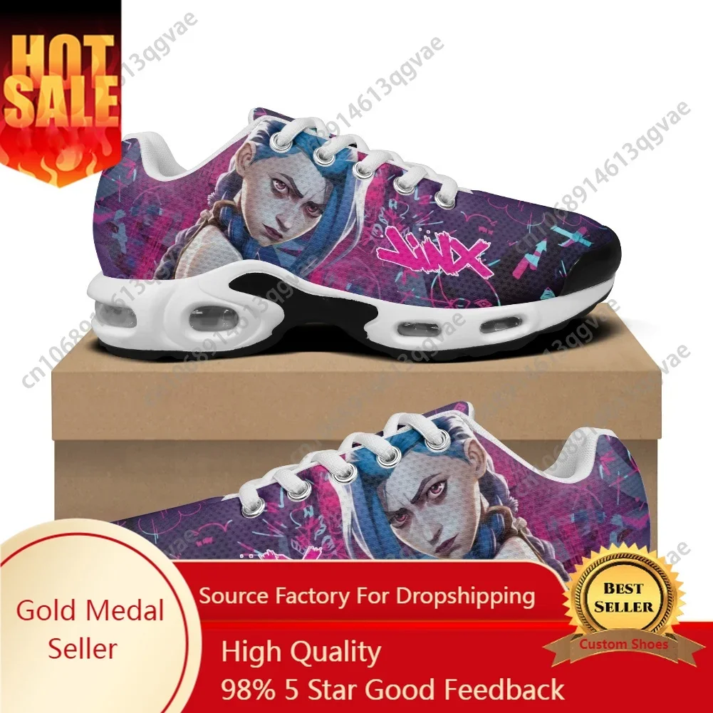 Anime Game Characters Arcane-Jinx Air Cushion Sneakers Mens Womens Teenager Sports Shoes High Quality Custom Made Mesh Sneaker
Anime Game Characters Arcane-Jinx Air Cushion Sneakers Mens Womens Teenager Sports Shoes High Quality Custom Made Mesh Sneaker