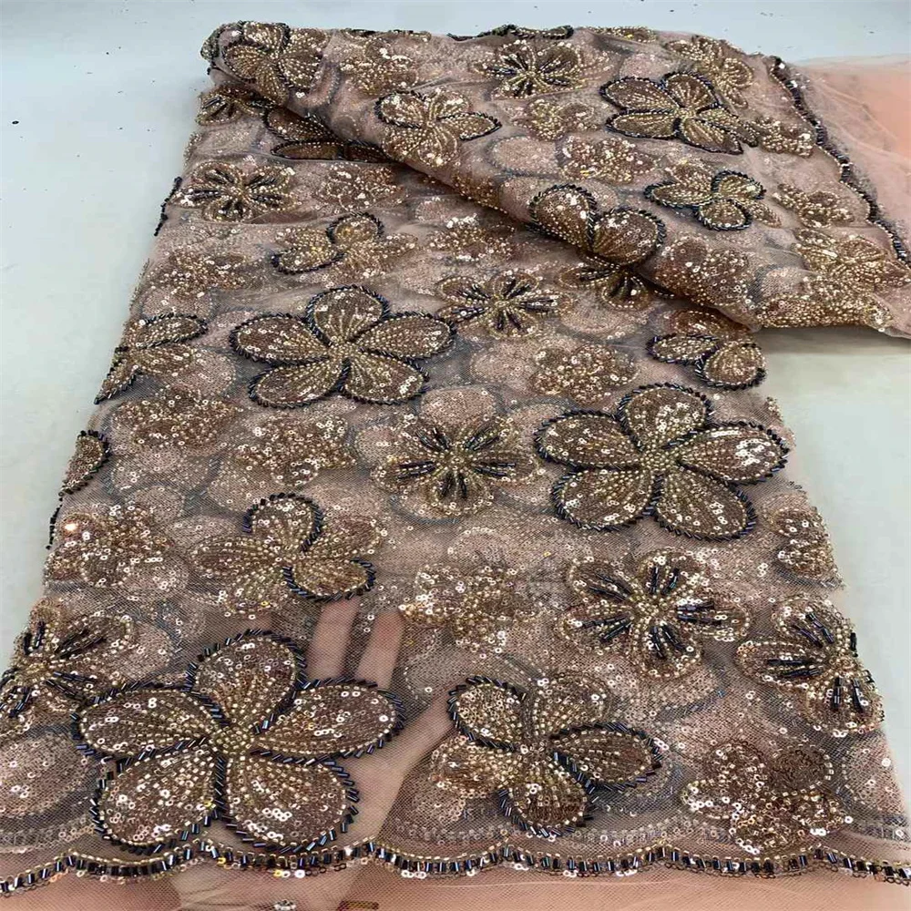 2025 African Lace Fabric French Nigerian 2025 New Lace With Beads Sequins Mesh for Embroidery Wedding Party Bride Sewing Dress
2025 African Lace Fabric French Nigerian 2025 New Lace With Beads Sequins Mesh for Embroidery Wedding Party Bride Sewing Dress