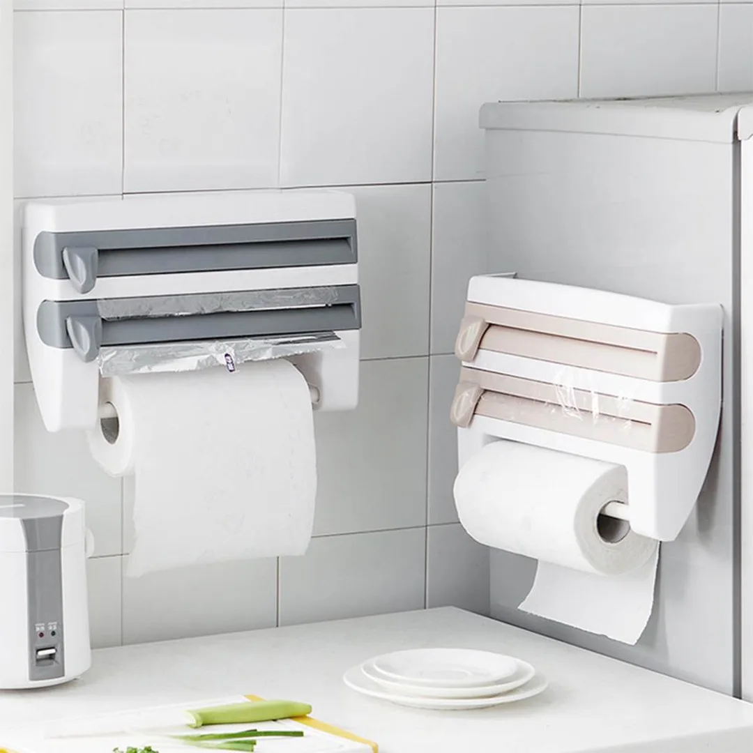 Multifunction Kitchen Plastic Wrap Organizer Wall Mounted Paper Towel Rack Tin Foil Dispenser Home Storage Organization Tool
Multifunction Kitchen Plastic Wrap Organizer Wall Mounted Paper Towel Rack Tin Foil Dispenser Home Storage Organization Tool