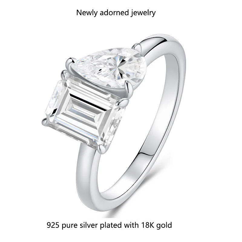 Hot-selling European and American cross-border S925 sterling silver fancy-cut moissanite ring (emerald-cut): fashionable, versat
Hot-selling European and American cross-border S925 sterling silver fancy-cut moissanite ring (emerald-cut): fashionable, versat