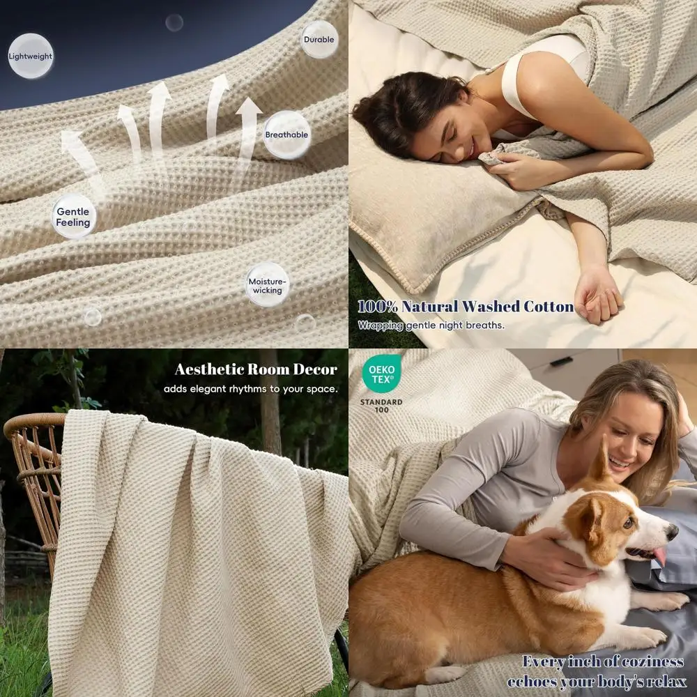 King Size Cotton Waffle Weave Blanket - Lightweight, Breathable, Moisture-Wicking for Bed or Couch, Ideal for Layering, Machine
King Size Cotton Waffle Weave Blanket - Lightweight, Breathable, Moisture-Wicking for Bed or Couch, Ideal for Layering, Machine