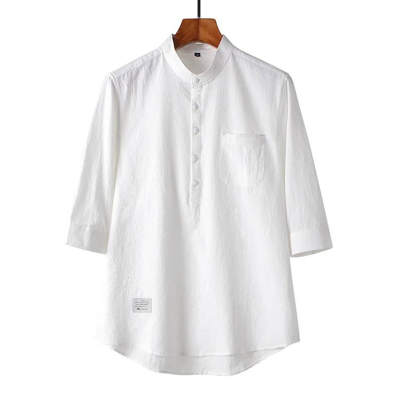 2023 New Cotton and Linen Shirt Men's Fashion Trend Seven-quarter Sleeve Shirt Loose Inch Shirt
2023 New Cotton and Linen Shirt Men's Fashion Trend Seven-quarter Sleeve Shirt Loose Inch Shirt