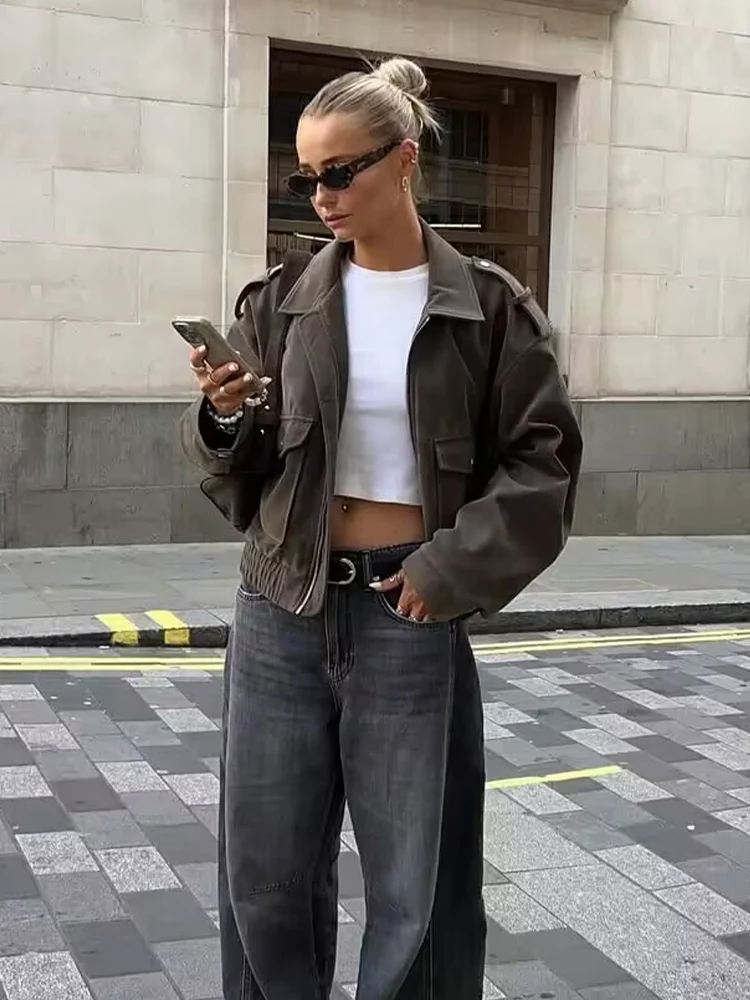 HH Women Autumn Fashion Vintage Suede Textured Long Sleeves Lapel Jacket Female Causal Pockets Decorative Zipper Elegant Coat
HH Women Autumn Fashion Vintage Suede Textured Long Sleeves Lapel Jacket Female Causal Pockets Decorative Zipper Elegant Coat