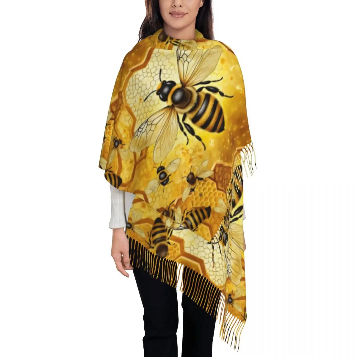 Custom Printed Bee And Honeycomb Print Scarf Women Men Winter Warm Scarves Shawls Wraps
Custom Printed Bee And Honeycomb Print Scarf Women Men Winter Warm Scarves Shawls Wraps