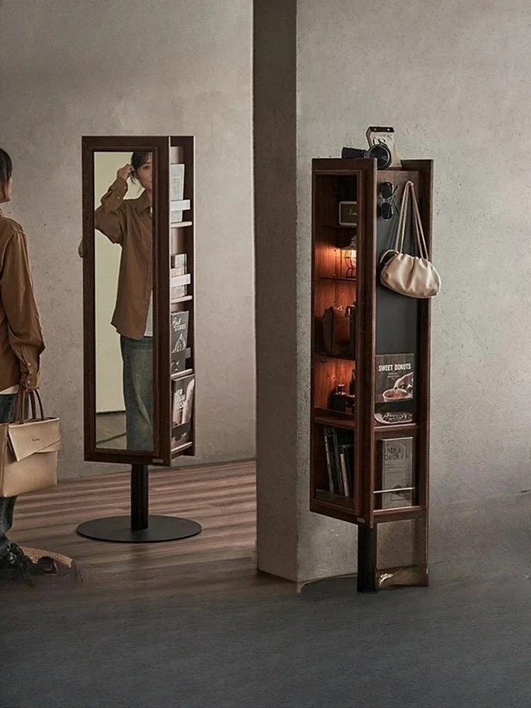 Solid wood rotating mirror cabinet bedroom household magazine rack floor-to-ceiling full-length mirror
Solid wood rotating mirror cabinet bedroom household magazine rack floor-to-ceiling full-length mirror