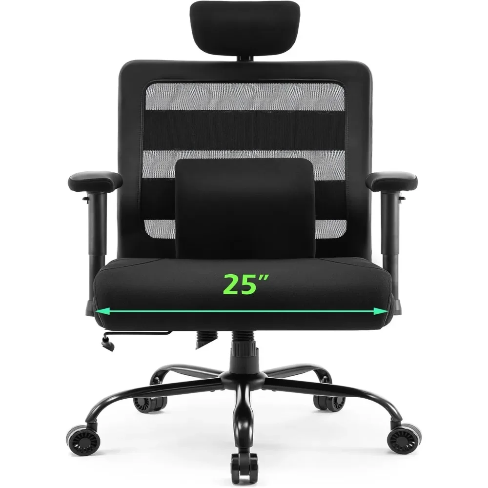 Extra Wide Seat Office Chair for Big and Tall 500lbs, with High Back Adjustable Headrest Lumbar Support Arms Wheels Heavy Duty
Extra Wide Seat Office Chair for Big and Tall 500lbs, with High Back Adjustable Headrest Lumbar Support Arms Wheels Heavy Duty